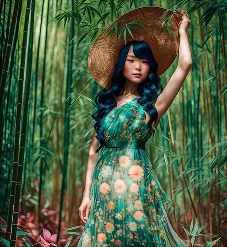 Girl in a Bamboo Forest