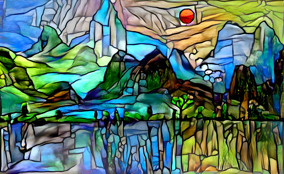 Landscape - stained glass style