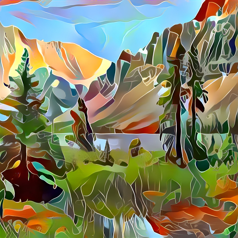 Mountain Lake - abstract art