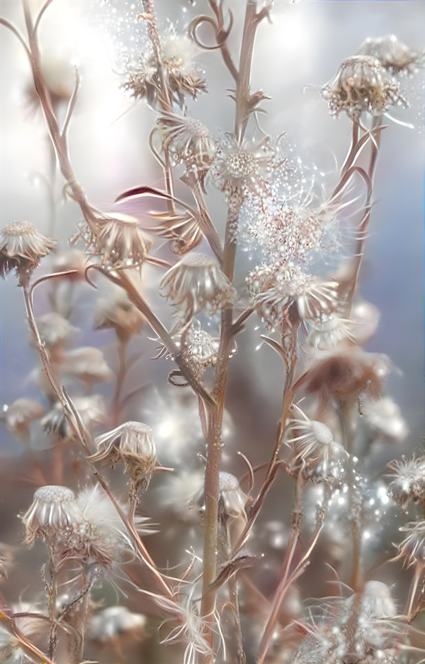 Frosty dried flowers
