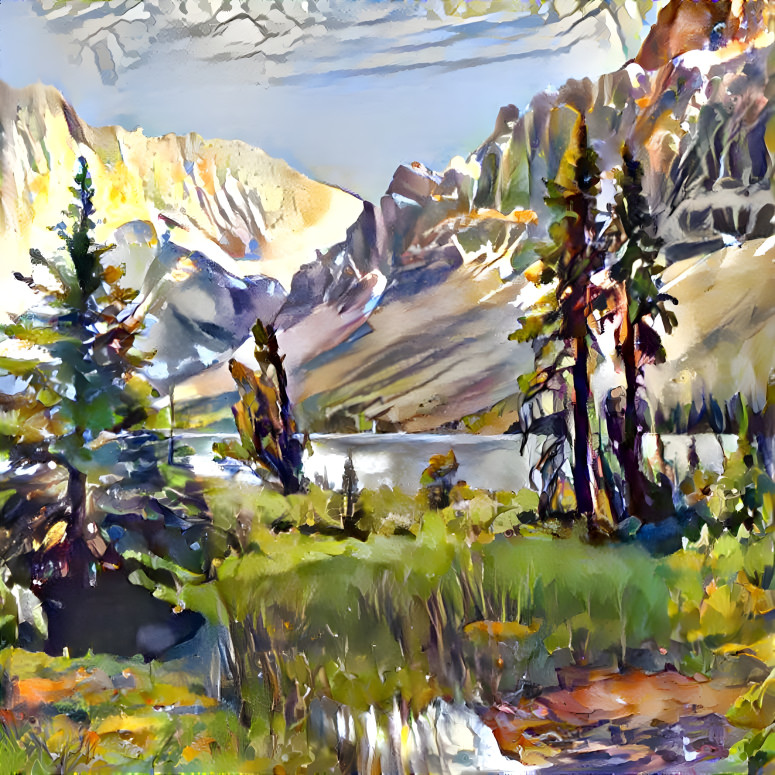 Mountain Lake - watercolor style