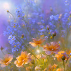 Colorful Wildflower Field Under Bright Sun