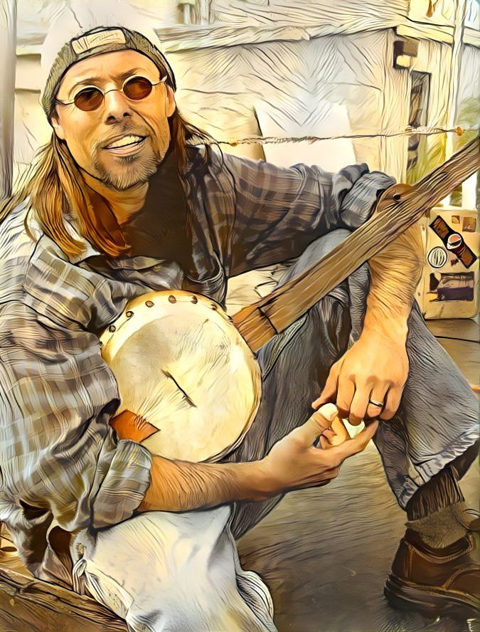 Jason and the tack head gourd banjo 2