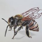 Intricate Steampunk Bee Sculpture with Transparent Wings