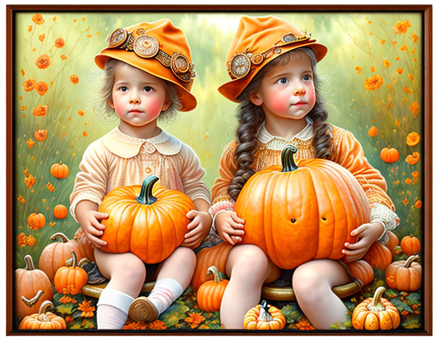 Two Cute Little Pumpkins