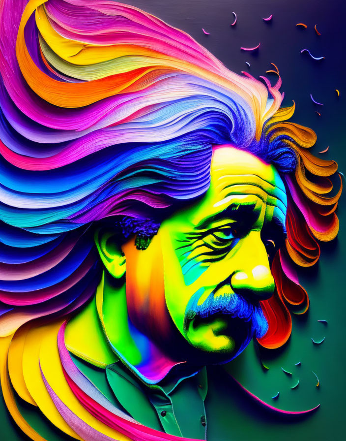 The Real Einstein during Creative Moments