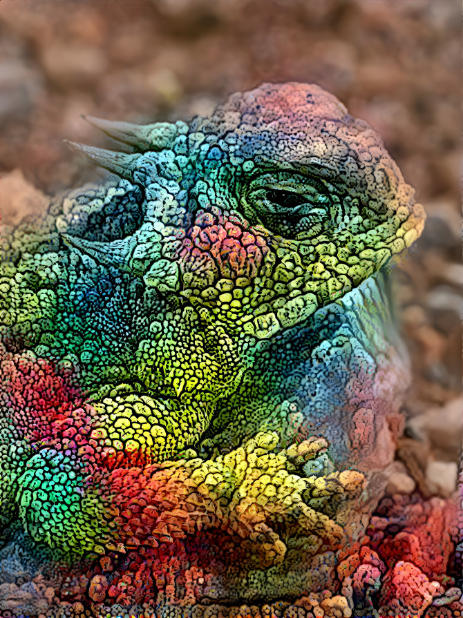 Horned Toad Chameleon Cross