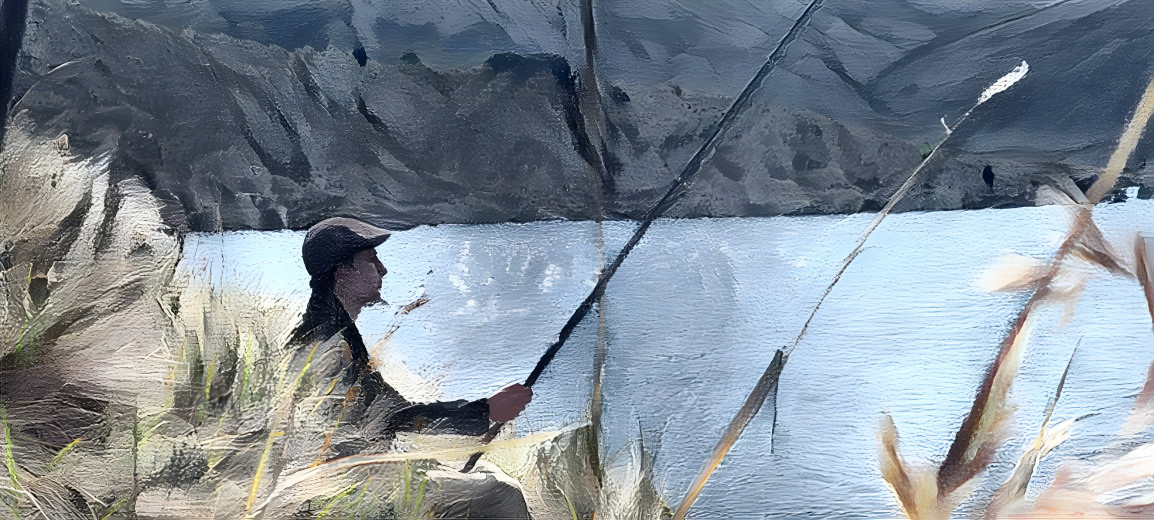My friend fishing