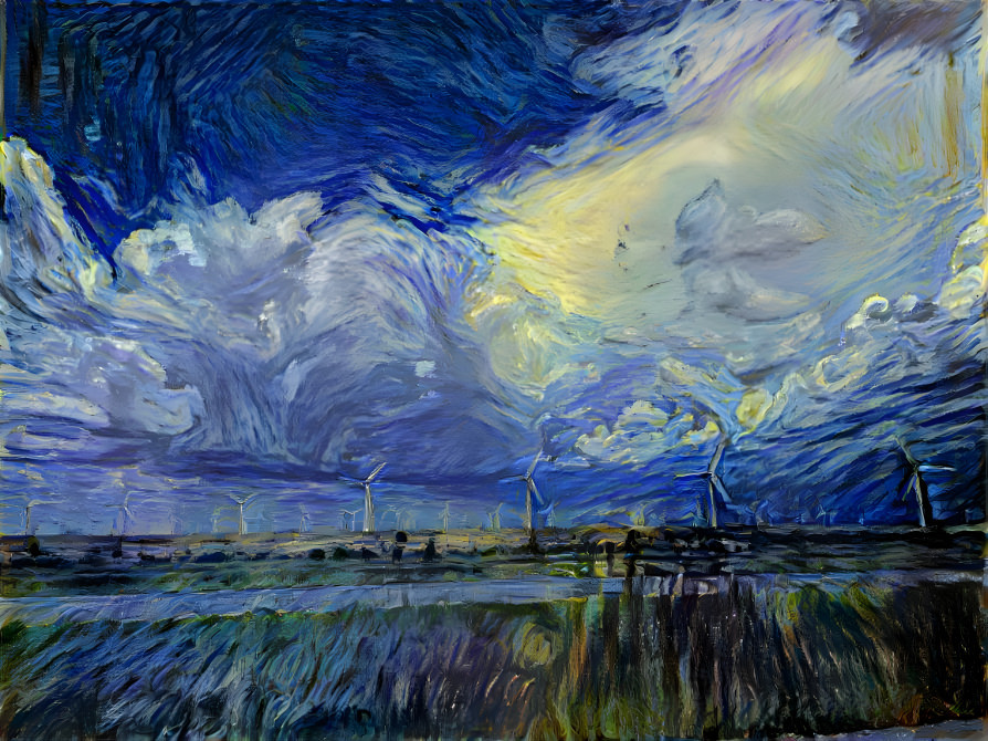 Starry Night Windmills