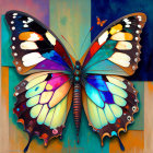 Vibrant Butterfly Art on Abstract Multicolored Background