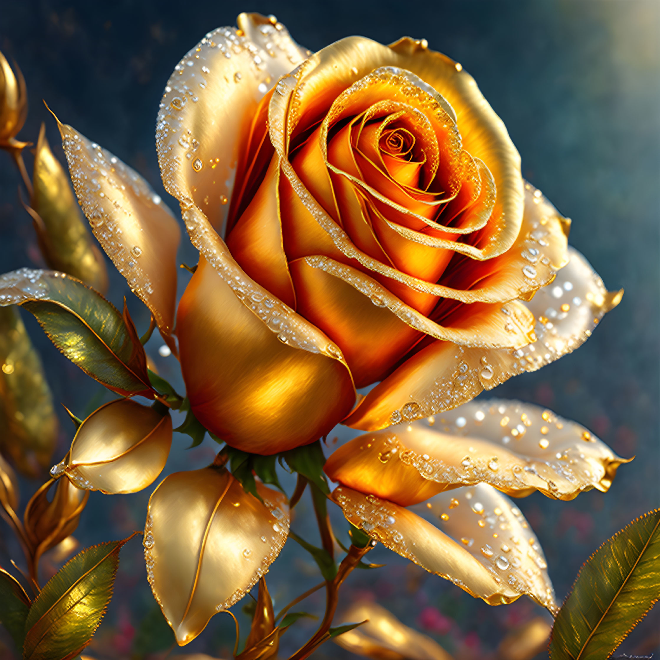 Golden Orange Rose