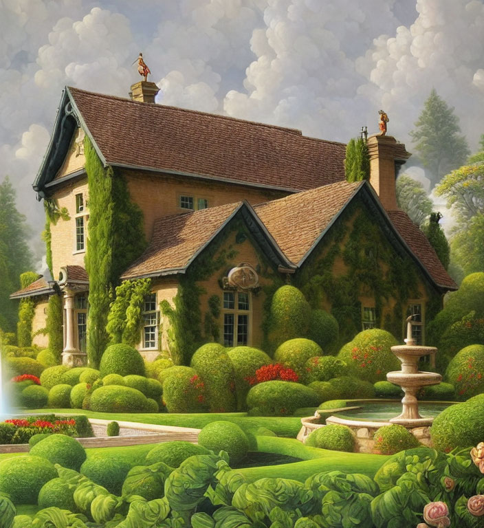 Tranquil Countryside Cottage with Manicured Gardens and Pond