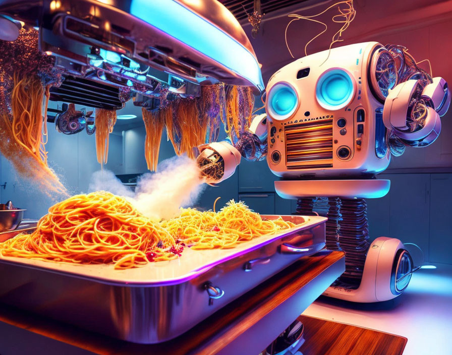 a spaghetti-loving robot chef 