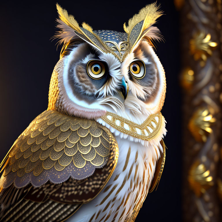 White and Gold Owl
