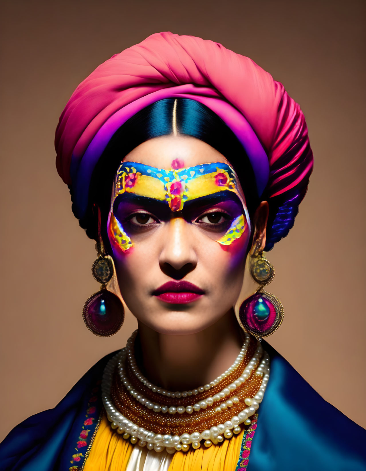 Frida Kahlo style portrait