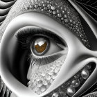 Detailed Stylized Eagle Frame with Woman's Face
