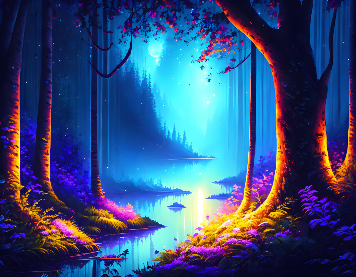 Forest at Night 