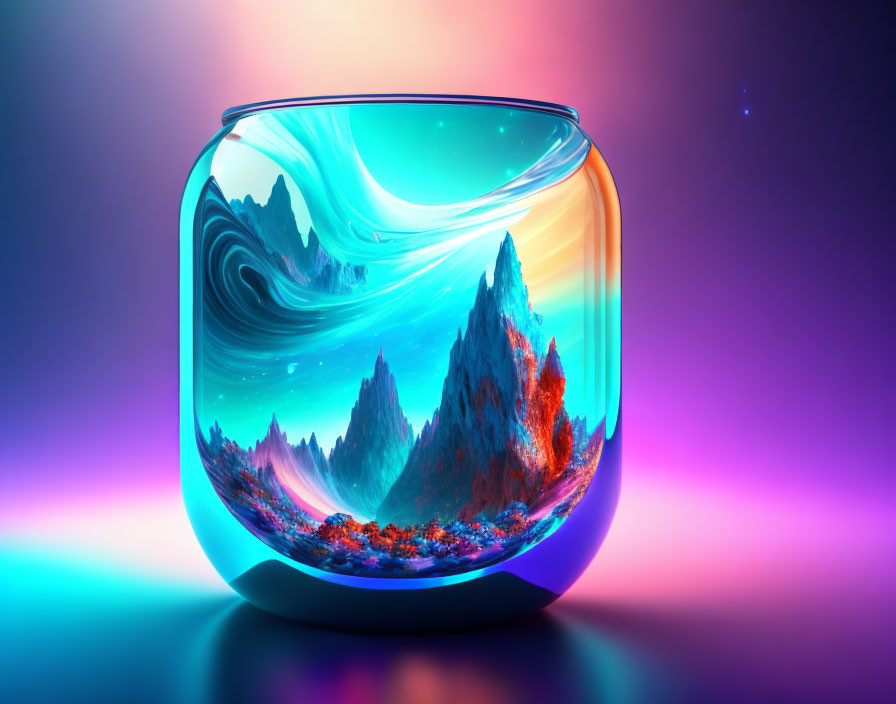 Colorful Landscape in a Jar