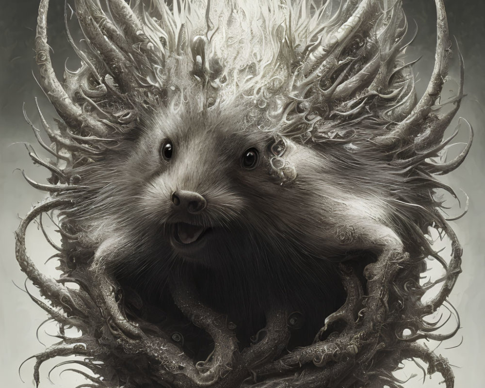 Elaborate Sculpted Quill-Like Structures on Fantastical Porcupine Creature