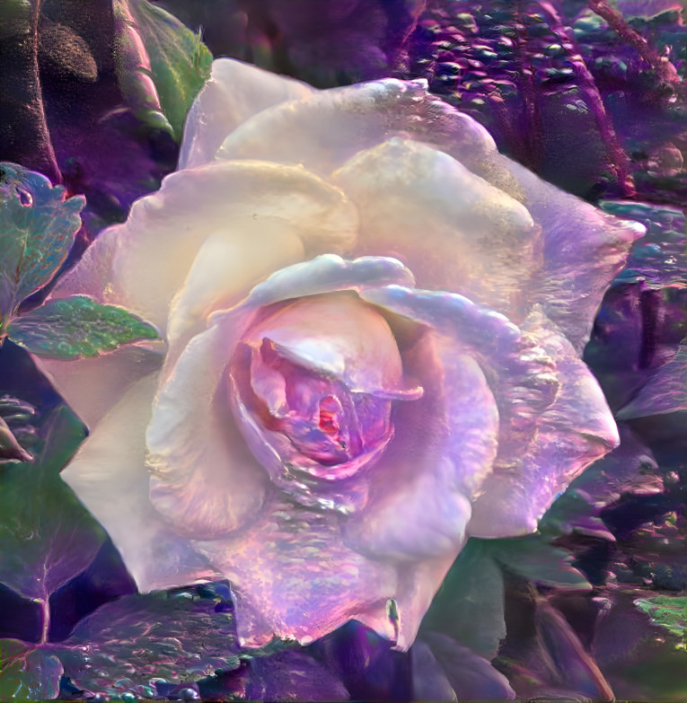 Purple Fire in white Rose