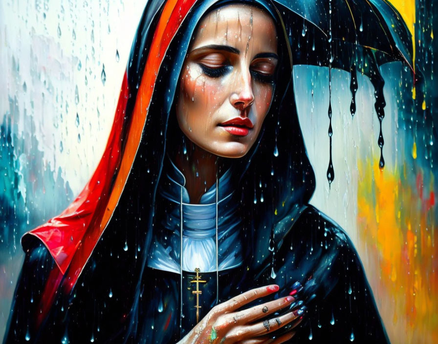 Praying in the rain