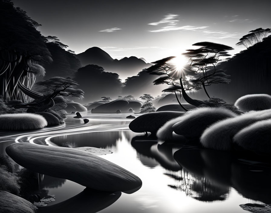 Landscape in black and white
