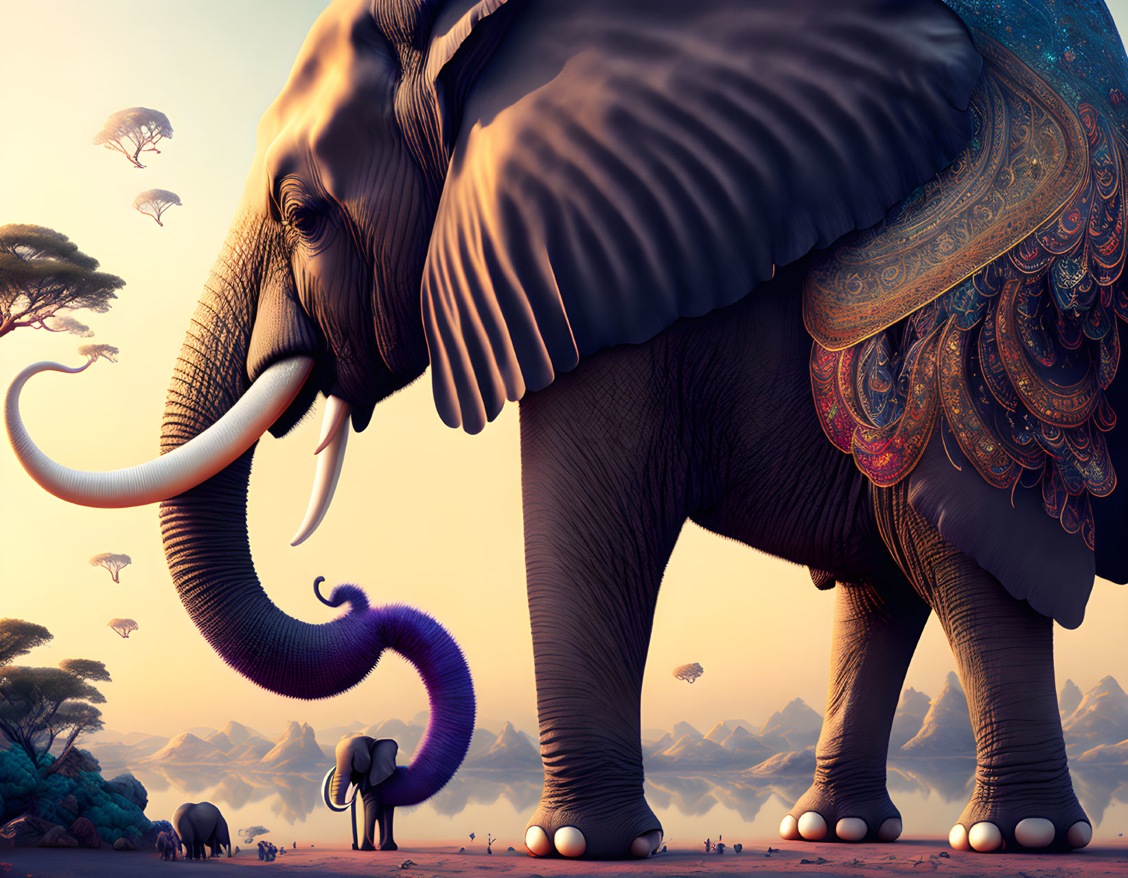 Giant psychedelic elephant 