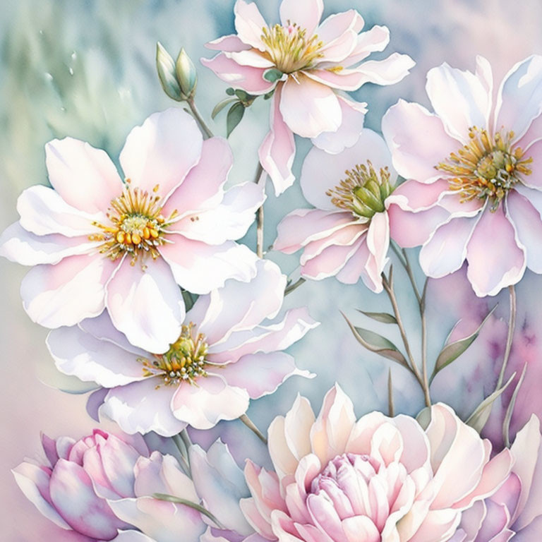 Watercolor Flower Blossoms
