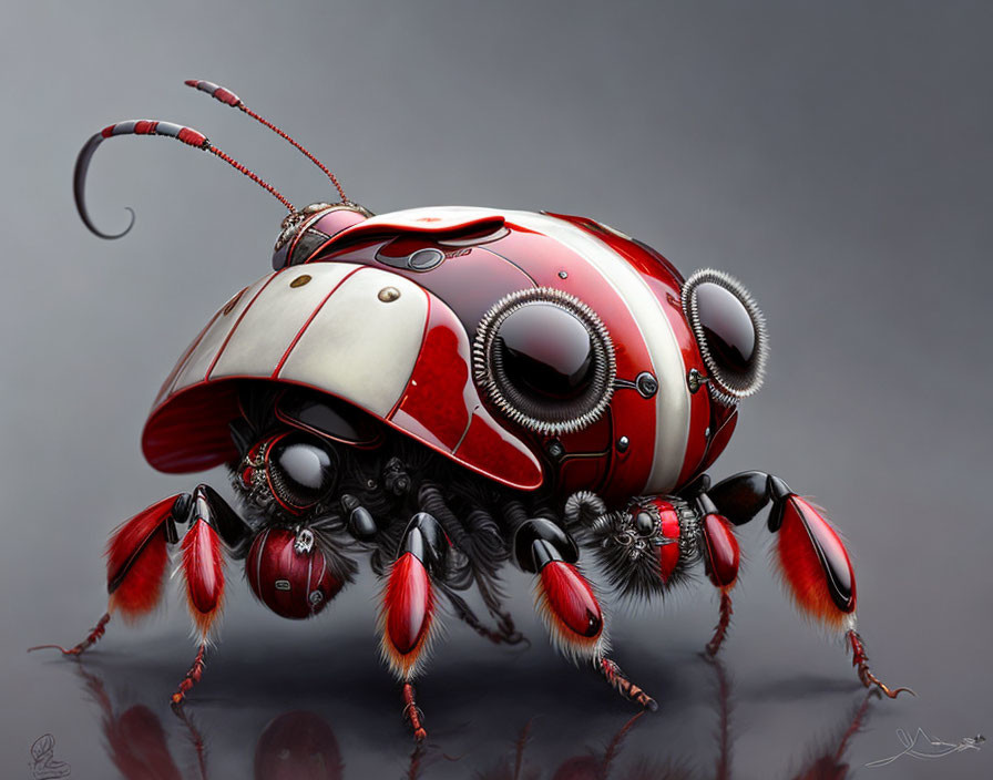 Red and White Beetle