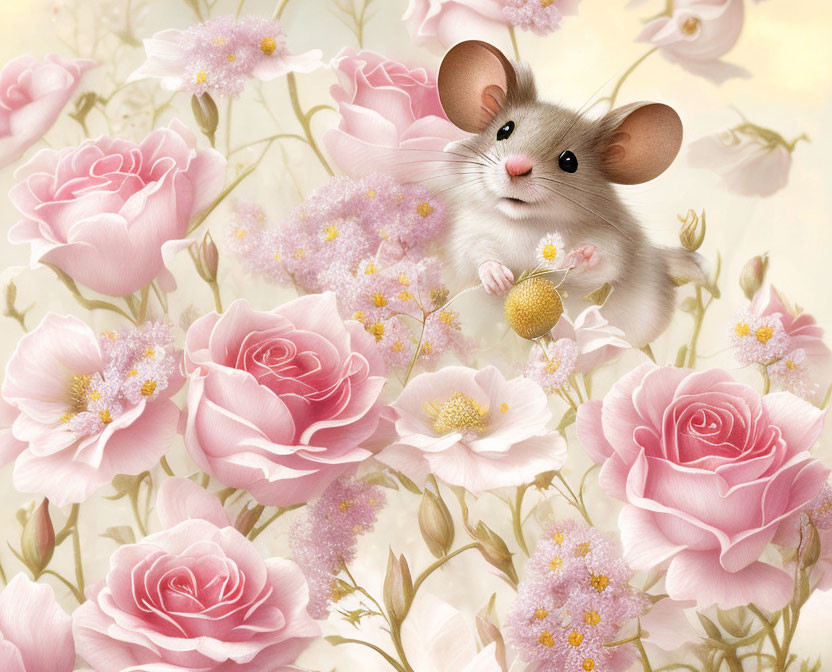 Mouse in the Flowers