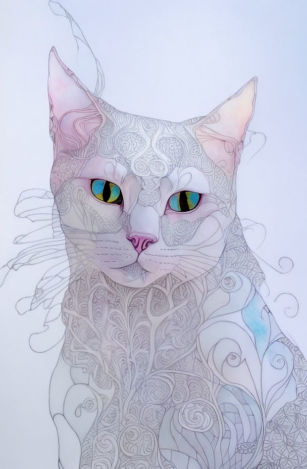 White Cat With Aqua Eyes