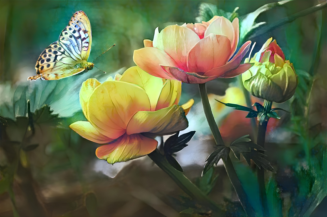 Butterfly in the Flowers