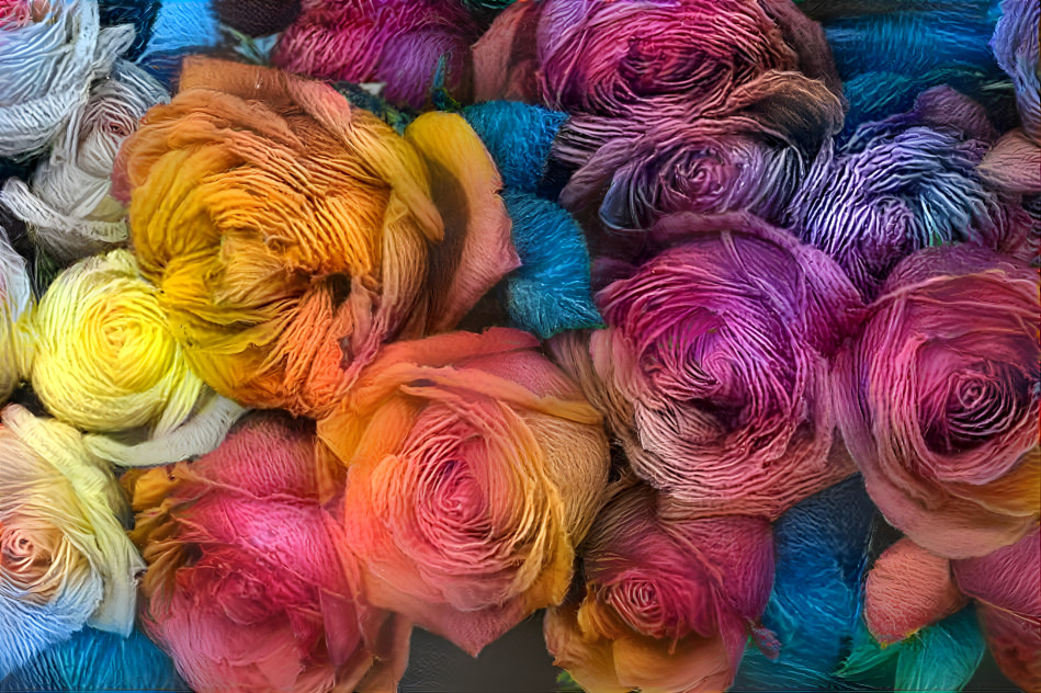 yarn roses
