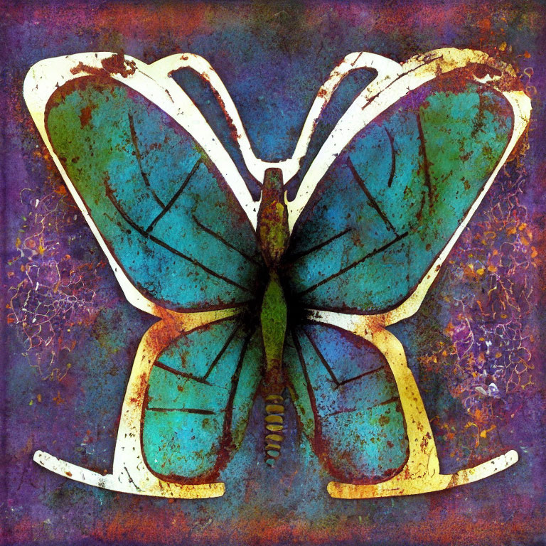 Colorful Butterfly Art on Textured Background