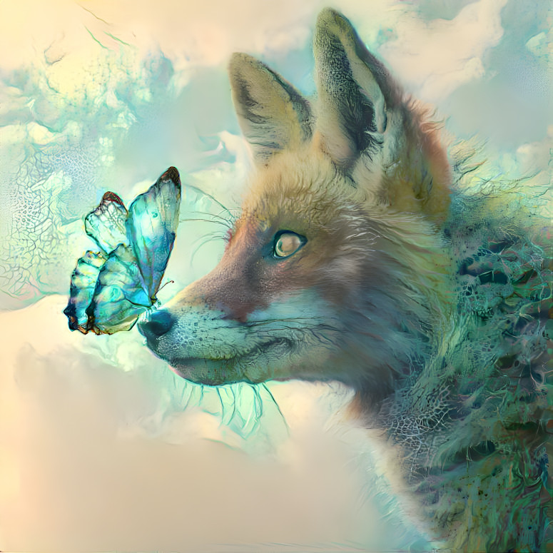 Fox and butterfly