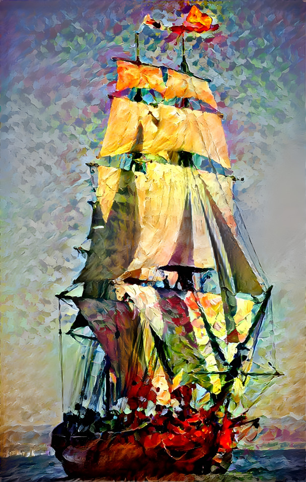 Psychedelic sailboat