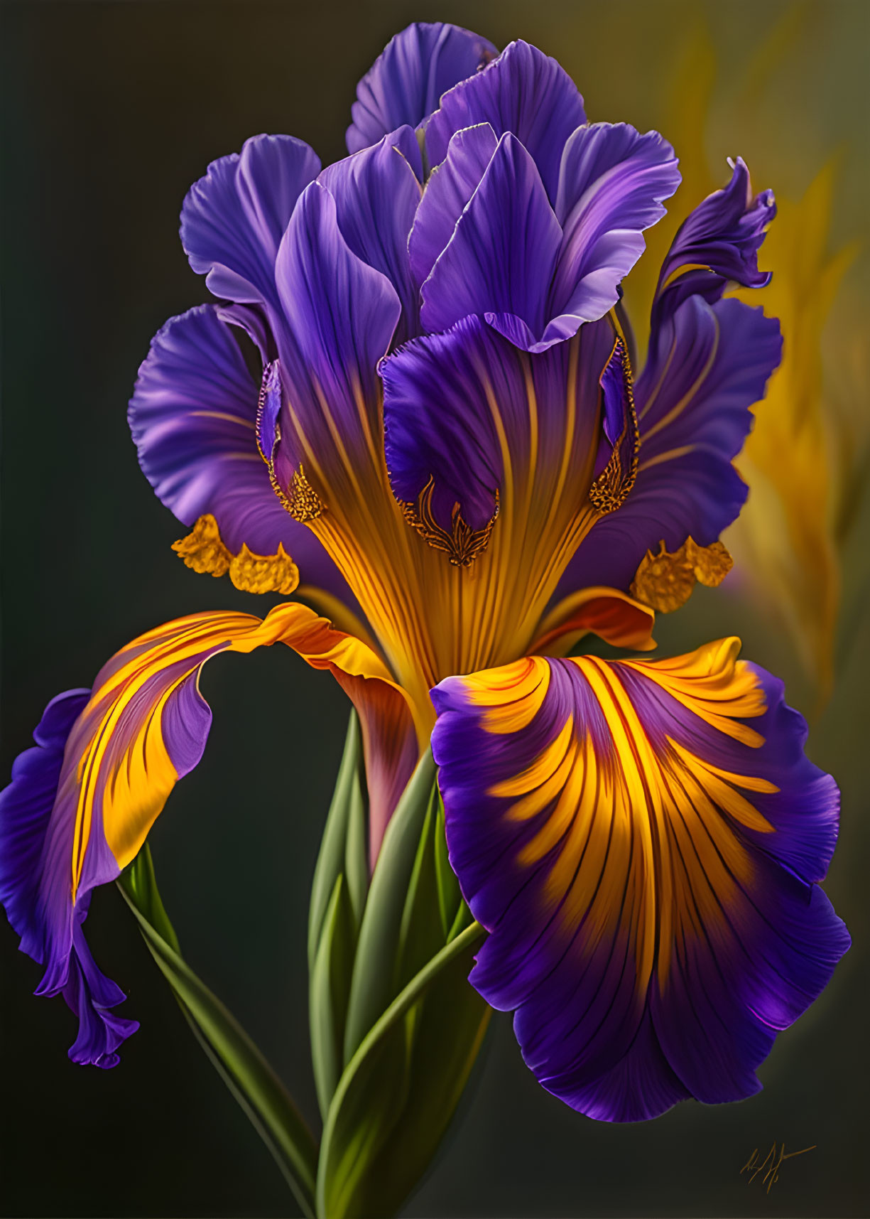 Purple And Orange Iris 