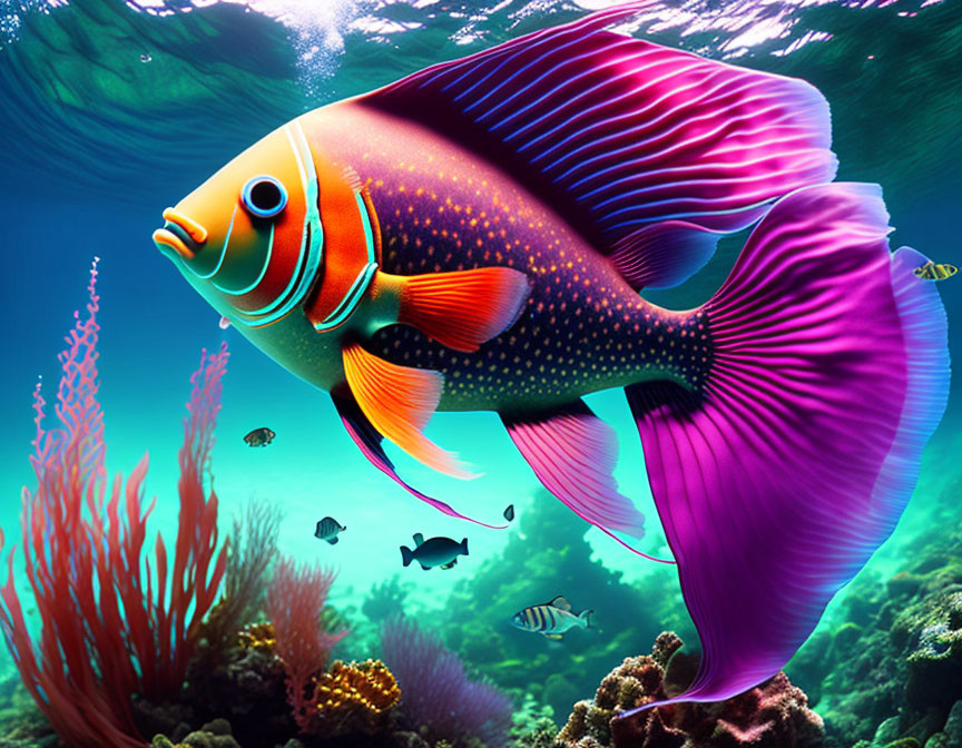 Colorful Tropical Fish Swimming in Vibrant Coral Reef
