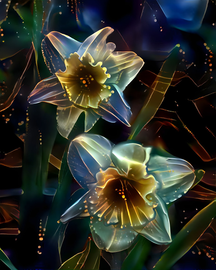 Daffodils By Moonlight