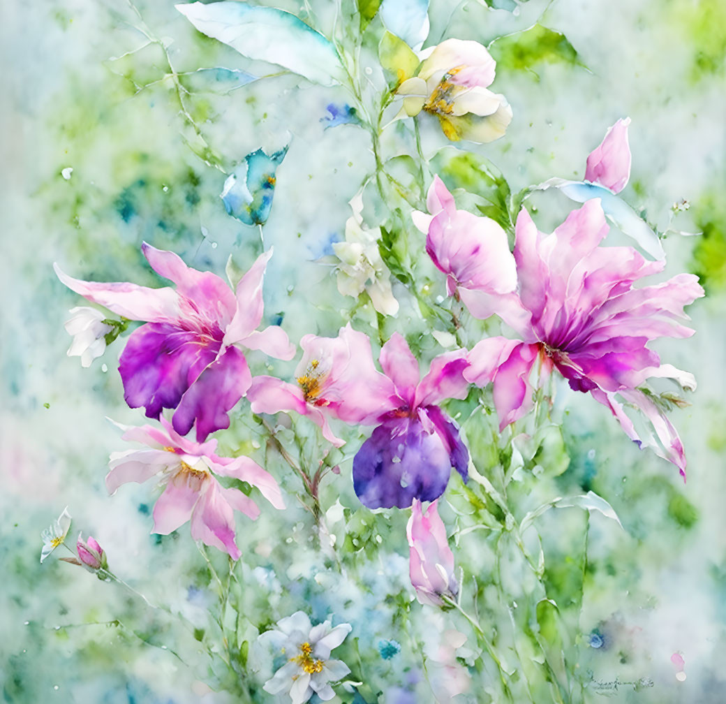 Fuchsia Watercolor 