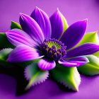 Detailed Purple and White Flower on Soft Background