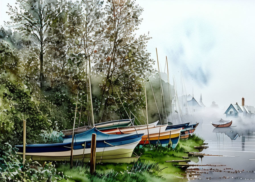 Fishing Boats and Morning Mist