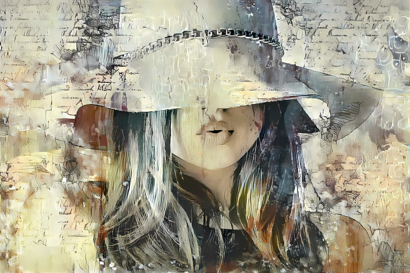 Woman with floppy hat