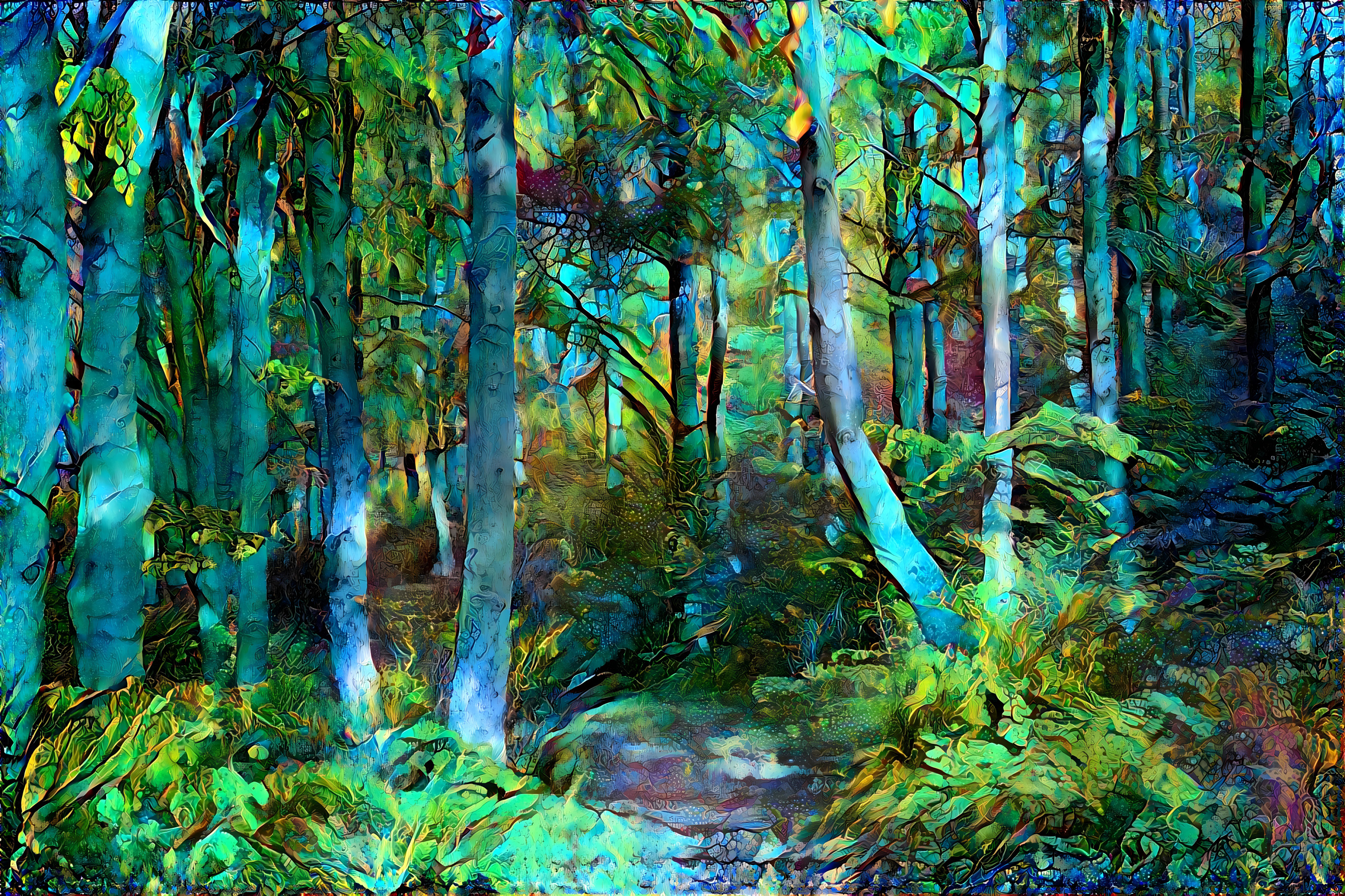 Blue-green forest