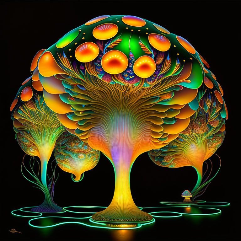 Fantasy luminous mushroom