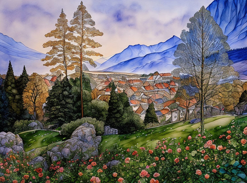 Landscape watercolour
