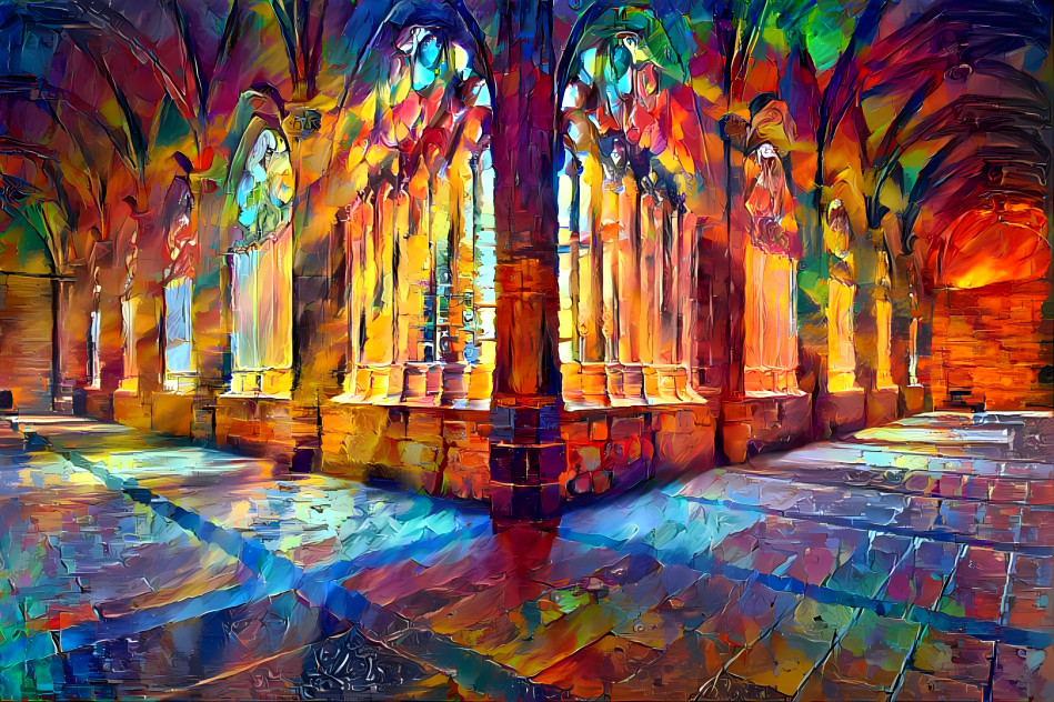 Sunlight rays in a Cloister