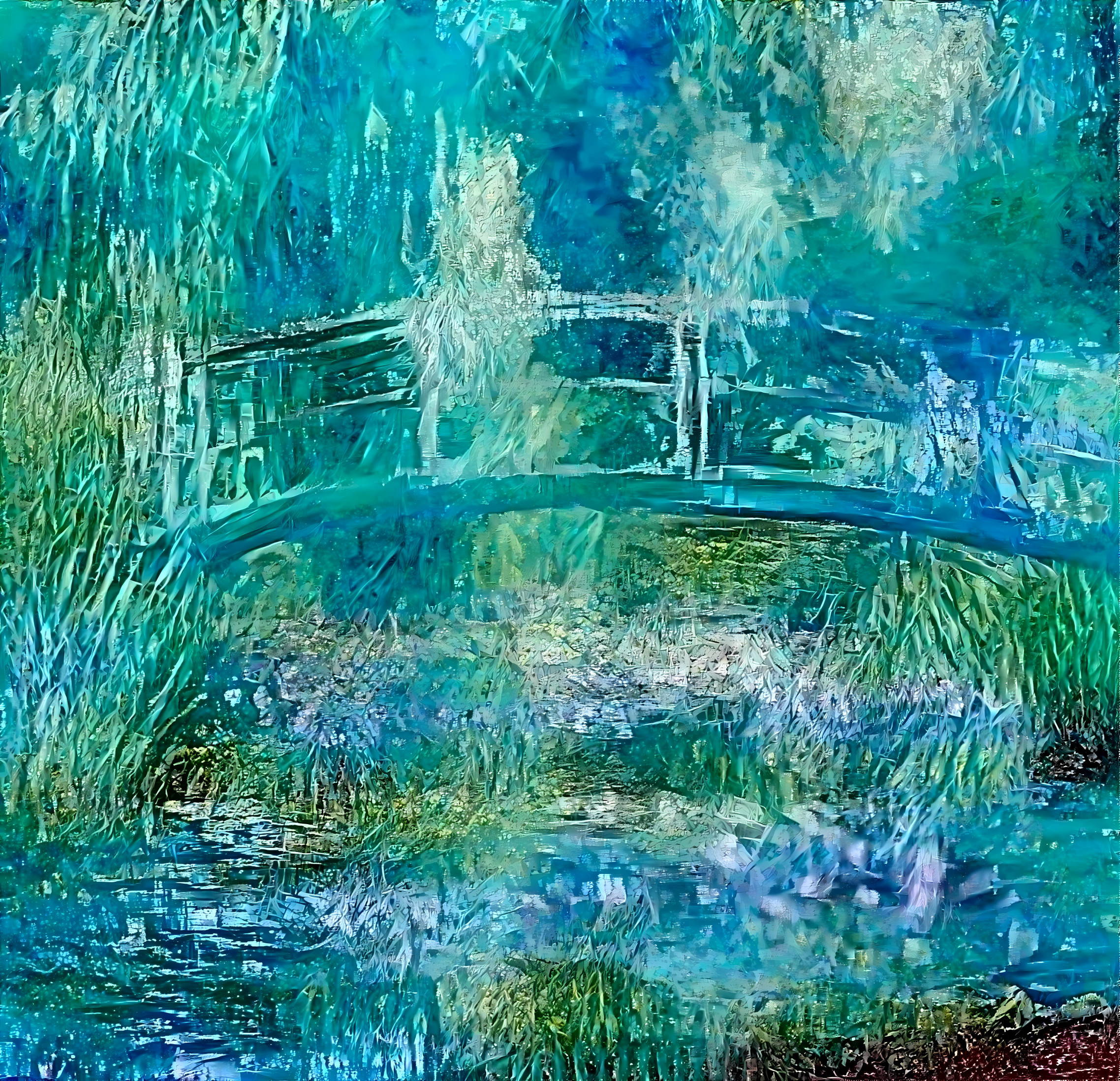 Bridge at Giverny, France, Impressionist style