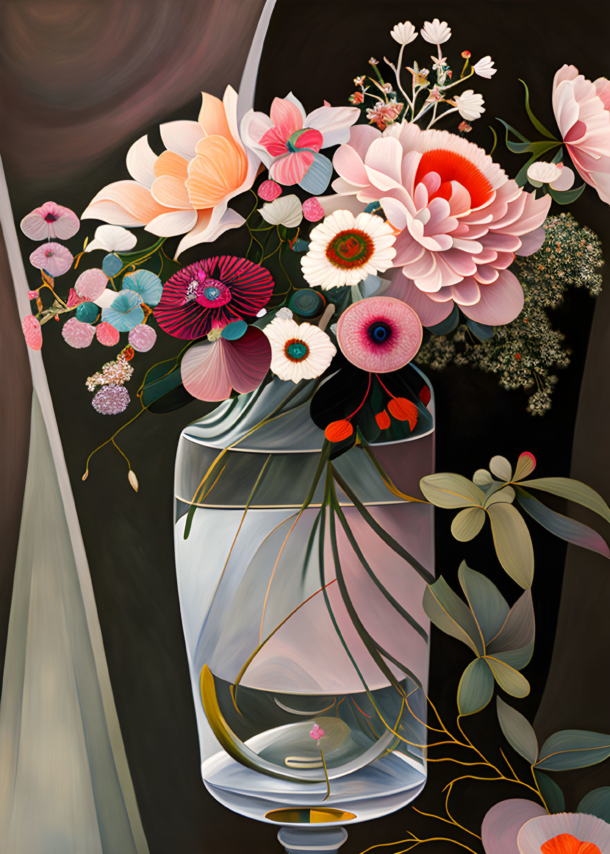 Abstract Vase of Flowers