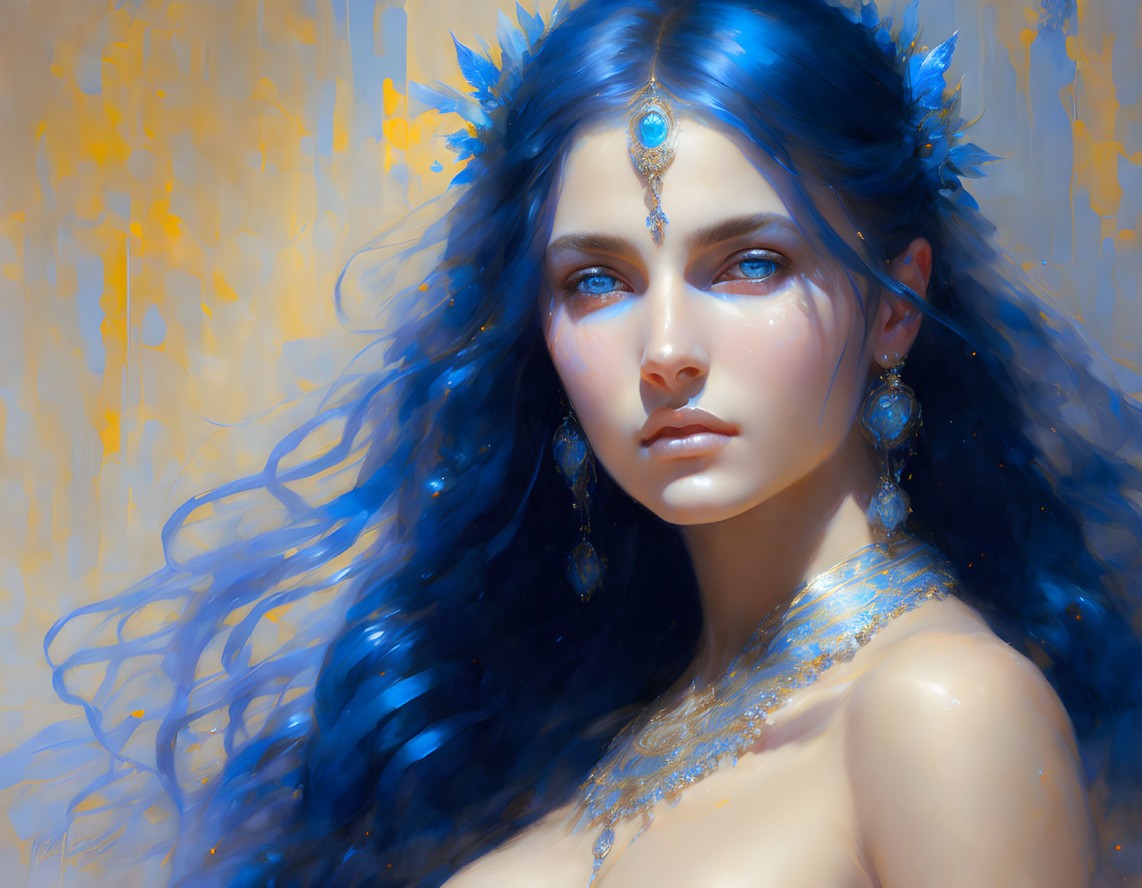 Blue of the hairs & eyes goddess